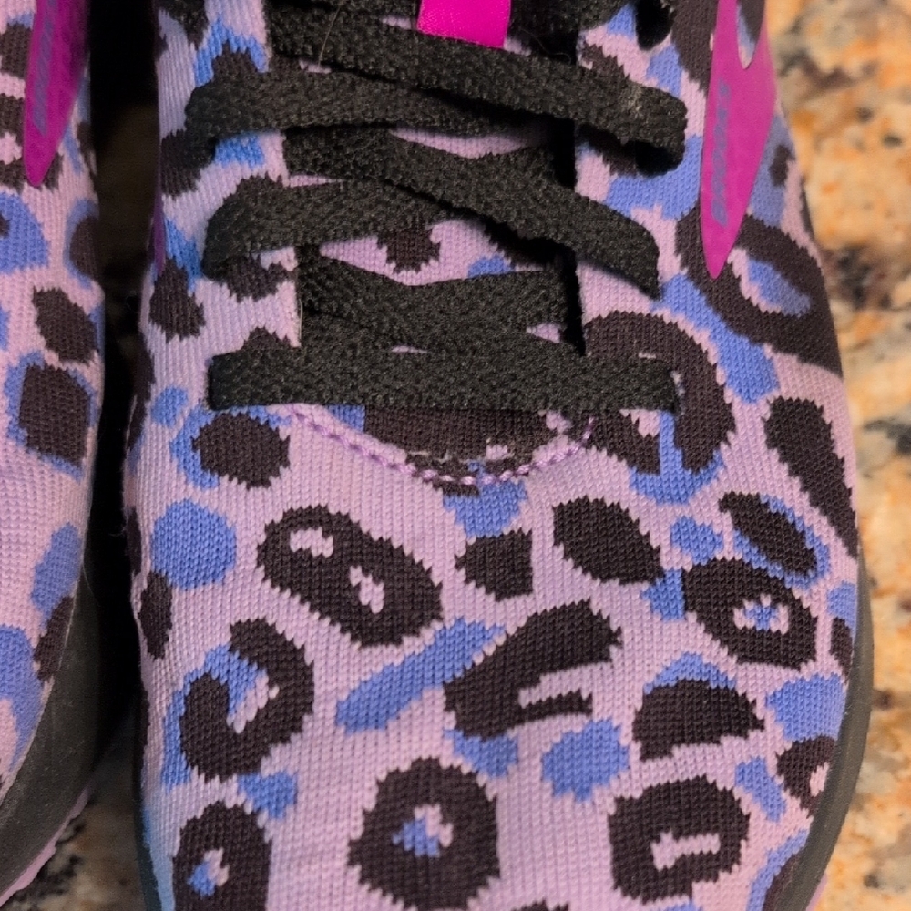 Brooks Purple and Pink Leopard Sneakers - Picture 3 of 5
